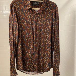 Scotch and soda animal print button down shirt